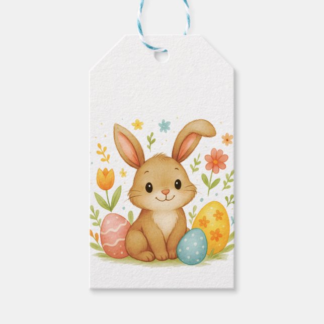 Osterhase mit Eier-Geschenkanhänger Geschenkanhänger (Vorderseite)