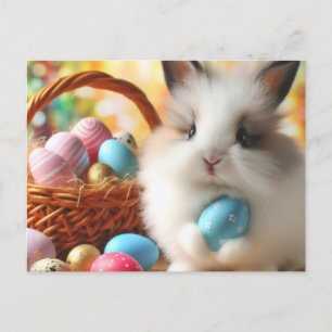 Osterhase mit Eiern Feiertagspostkarte