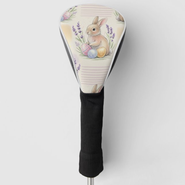 Osterhase mit Eiern Frühling Pastell-Muster (7) Golf Headcover (Vorderseite)