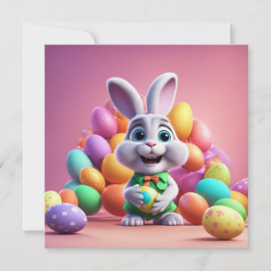 Osterhase mit farbigem Aug Feiertagskarte