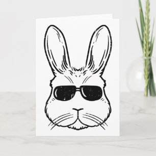 Osterhase mit glasigem Hasengesicht Männer Frauen Karte