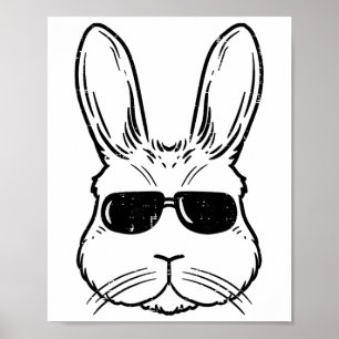 Osterhase mit glasigem Hasengesicht Männer Frauen Poster