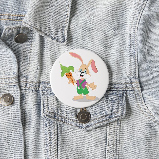 Osterhase mit Karottenknopf Button (Von Creator hochgeladen)