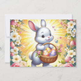Osterhase mit Korb Einladung