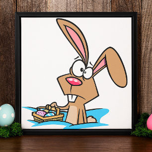 Osterhase mit Korb Poster