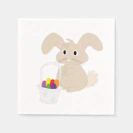 Osterhase mit Korb Serviette