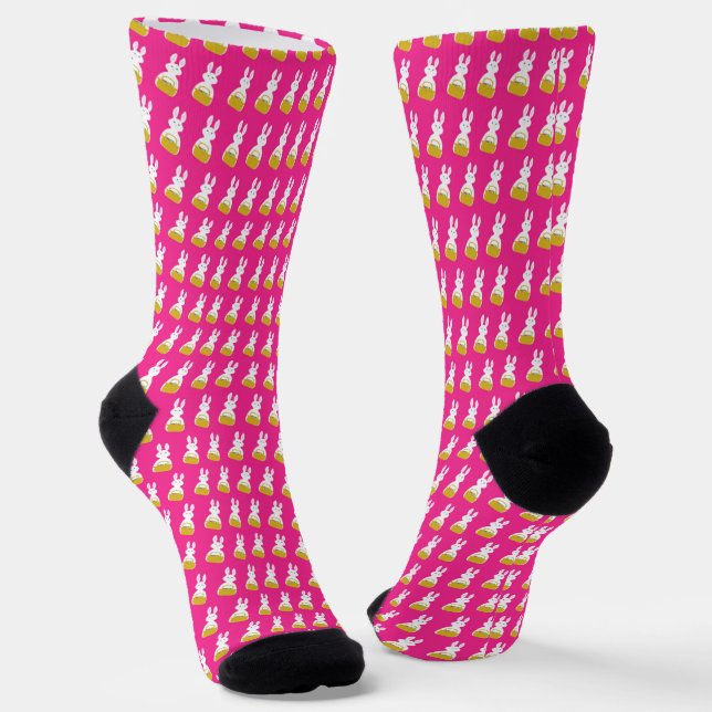 Osterhase mit Korb voller Eier Socken (Gewinkelt)