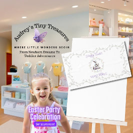 Osterhase mit Korbgeflecht Tischdecke