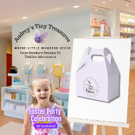 Osterhase mit Korbwein Gefältelkasten Geschenkschachtel