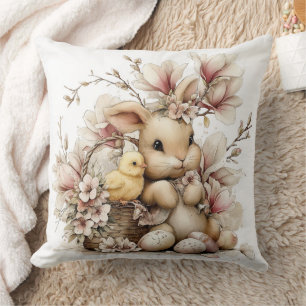 Osterhase mit Küken  Kissen