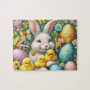 Osterhase mit Küken Puzzle