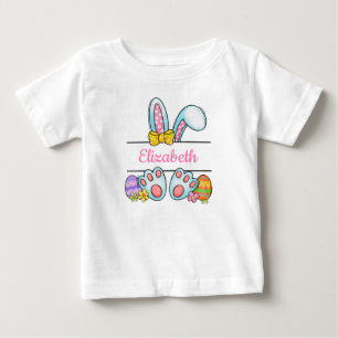 Osterhase mit Monogramm Pink für Baby Mädchen  T-shirt