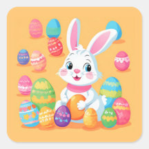 Osterhase mit Ostereiern Aufkleberbogen