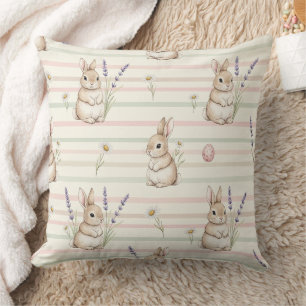 Osterhase mit Ostereiern Frühling Pastell-Muster ( Kissen