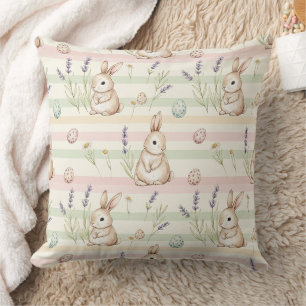 Osterhase mit Ostereiern Frühling Pastell-Muster ( Kissen