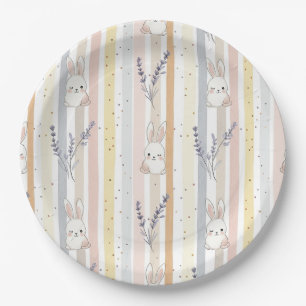 Osterhase mit Ostereiern Frühling Pastell-Muster ( Pappteller