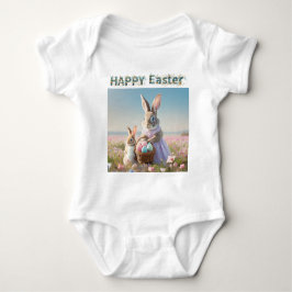 Osterhase mit Ostereiern Happy Osterfest Baby Strampler