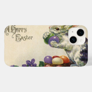 Osterhase mit Ostereiern im Korb in altem Stil Case-Mate iPhone Hülle