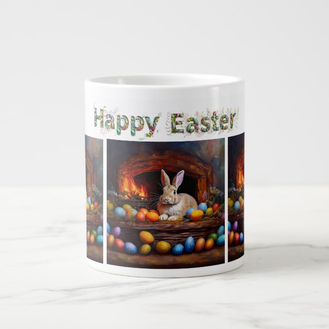 Osterhase mit Ostereiern Ostern Jumbo-Tasse (Vorderseite)