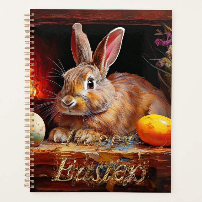 Osterhase mit Ostereiern Ostern Planer (Vorderseite)