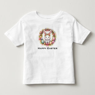 Osterhase mit Ostereiern und Blumenkranz Kleinkind T-shirt