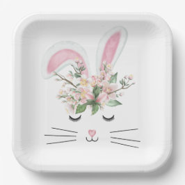 Osterhase mit rosa Ohren Pappteller