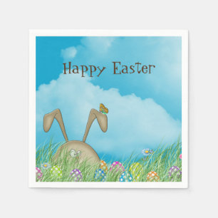 Osterhase mit Schmetterling Serviette