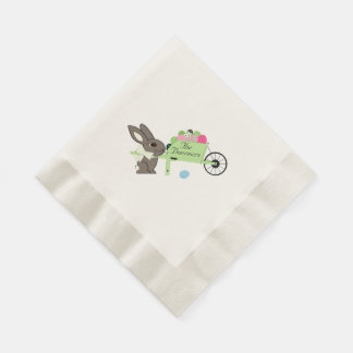 Osterhase mit Schubkarre voller Eier - Papiertüche Serviette