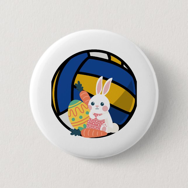Osterhase mit Volleyball Button (Vorderseite)