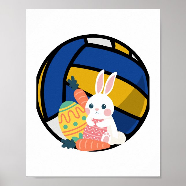 Osterhase mit Volleyball Poster (Vorne)