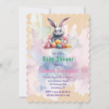 Osterhase mit Wasserfarbeneier Kinderdusche