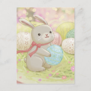 Osterhase & Ostereier Illustration Postkarte