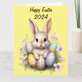 Osterhase & Ostereier Kunstwerk Karte