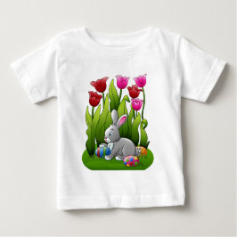 Osterhase Osterhase Ostereier im Roten Tulpen Baby T-shirt