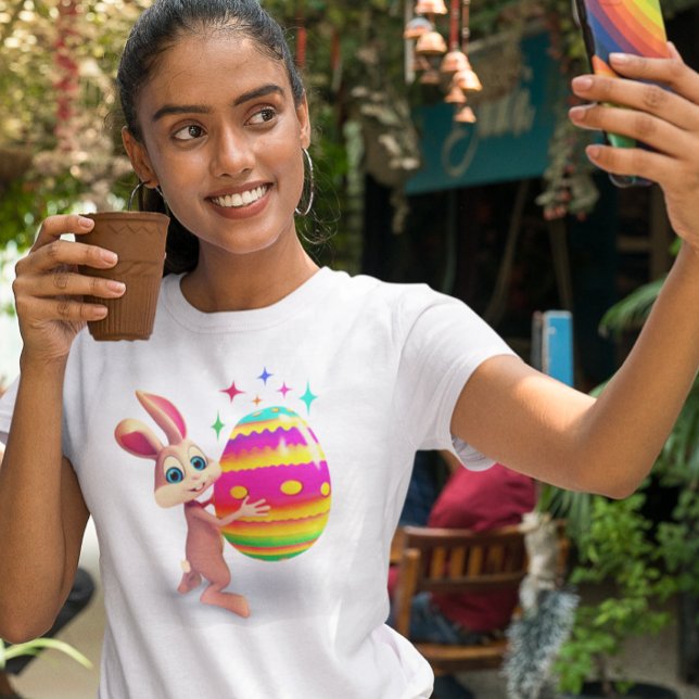 Osterhase Ostern Ei Happy Ostereier Jagen Niedlich T-Shirt (Von Creator hochgeladen)