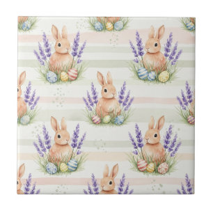 Osterhase, Pastell-Ei-Streifenmuster Fliese