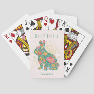 Osterhase Pastell Vintage Personalisiert Spielkarten