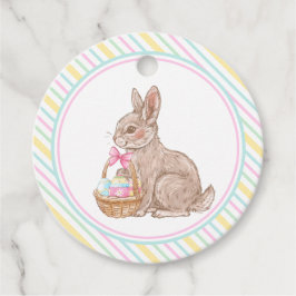 Osterhase Pastellstreifen Geschenkanhänger