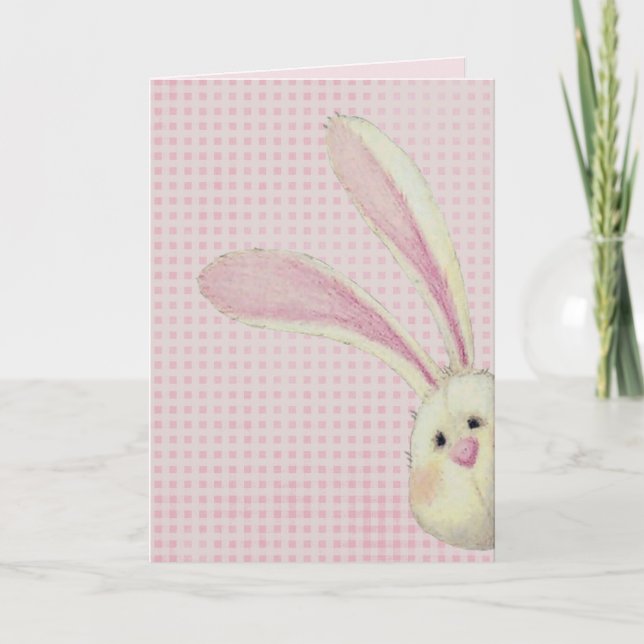 Osterhase Peking auf Gingham Karte (Vorderseite)