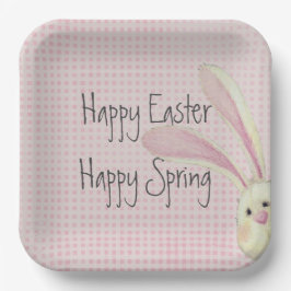Osterhase Peking auf Gingham Pappteller