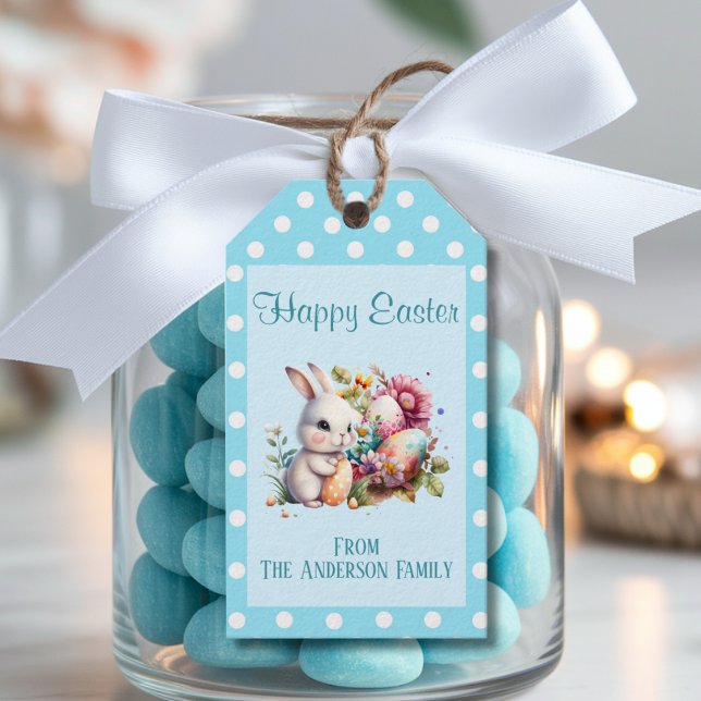 Osterhase Polka Dot Geschenkanhänger (Von Creator hochgeladen)