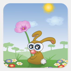 Osterhase Quadratischer Aufkleber