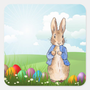 Osterhase Quadratischer Aufkleber