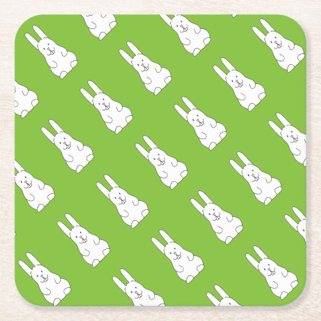 Osterhase Rechteckiger Pappuntersetzer (Vorderseite)