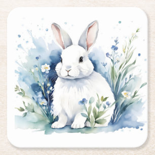 Osterhase Rechteckiger Pappuntersetzer