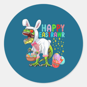 Osterhase Rex Dinosaurier Ei Runder Aufkleber