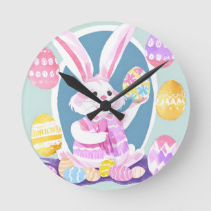 Osterhase Runde Wanduhr