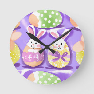 Osterhase Runde Wanduhr