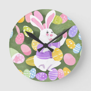 Osterhase Runde Wanduhr