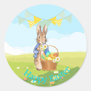 Osterhase Runder Aufkleber